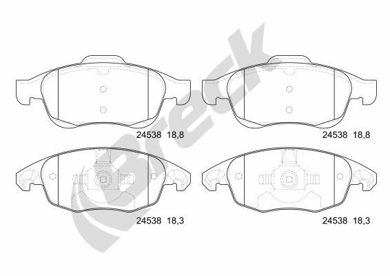 Brake Pad Set, disc brake - 24538 00 701 00 BRECK