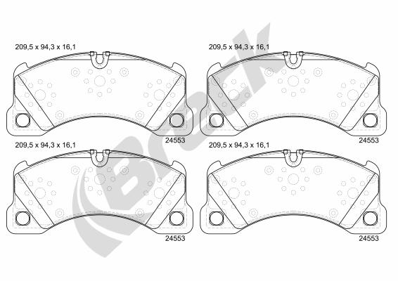 Brake Pad Set, disc brake - 24553 00 553 00 BRECK