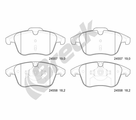 Brake Pad Set, disc brake - 24557 00 701 00 BRECK
