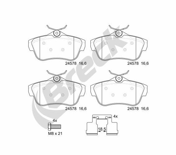 Brake Pad Set, disc brake - 24578 00 702 00 BRECK