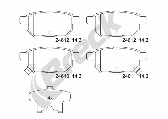 Brake Pad Set, disc brake - 24610 00 704 10 BRECK