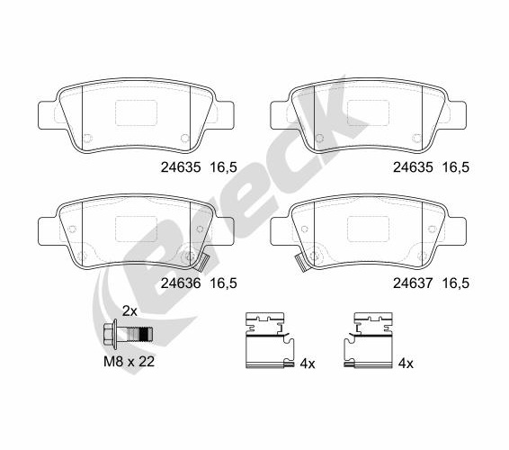Brake Pad Set, disc brake - 24635 00 704 00 BRECK