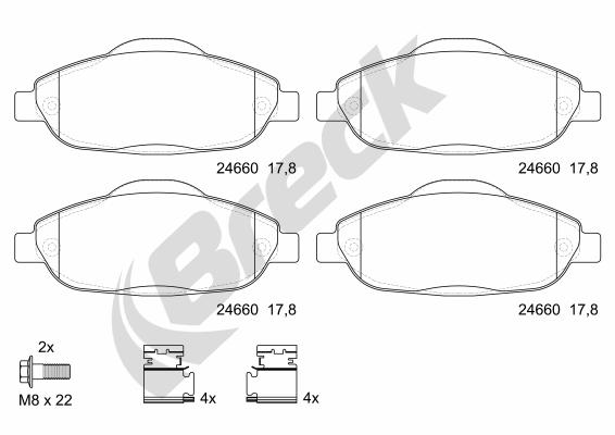 Brake Pad Set, disc brake - 24660 00 701 00 BRECK