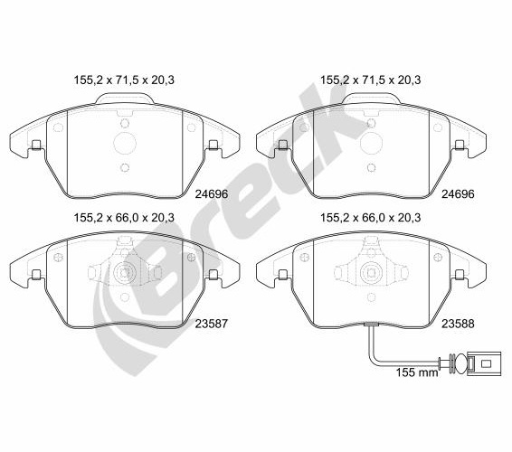 Brake Pad Set, disc brake - 24696 00 701 10 BRECK