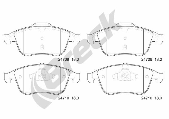 Brake Pad Set, disc brake - 24709 00 701 00 BRECK