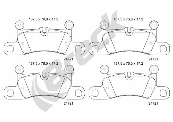 Brake Pad Set, disc brake - 24721 00 553 00 BRECK