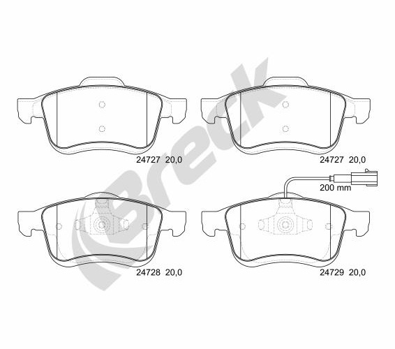 Brake Pad Set, disc brake - 24727 00 701 10 BRECK