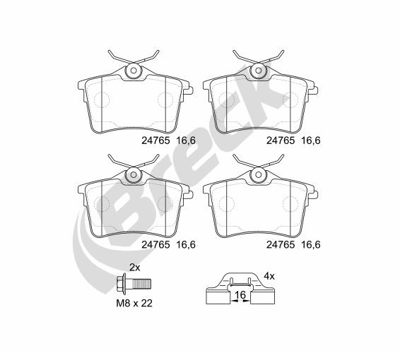 Brake Pad Set, disc brake - 24765 00 704 00 BRECK