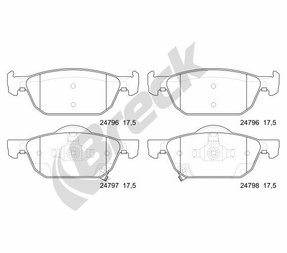 Brake Pad Set, disc brake - 24796 00 701 00 BRECK