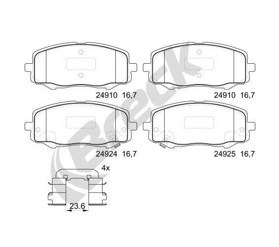 Brake Pad Set, disc brake - 24910 00 702 00 BRECK