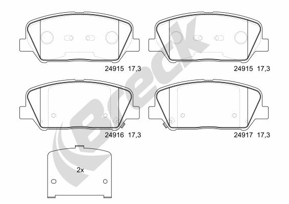 Brake Pad Set, disc brake - 24915 00 701 00 BRECK