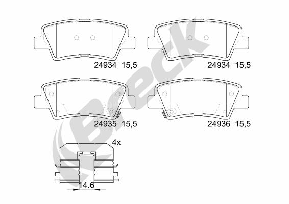 Brake Pad Set, disc brake - 24934 00 702 00 BRECK