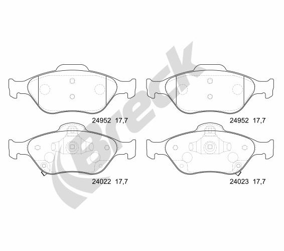 Brake Pad Set, disc brake - 24952 00 702 00 BRECK