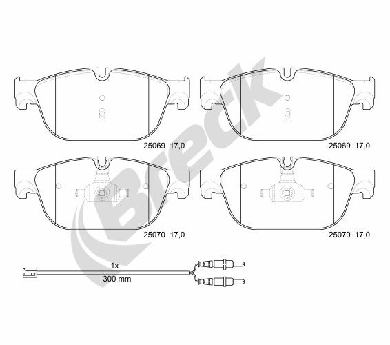 Brake Pad Set, disc brake - 25069 00 701 00 BRECK