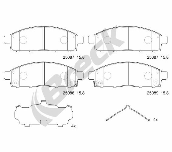 Brake Pad Set, disc brake - 25087 00 701 00 BRECK