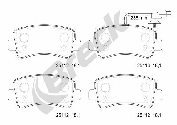 Brake Pad Set, disc brake - 25112 00 703 10 BRECK