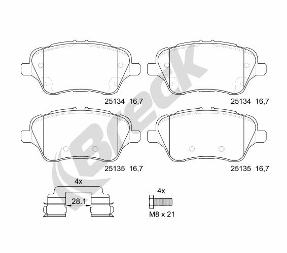 Brake Pad Set, disc brake - 25134 00 701 00 BRECK