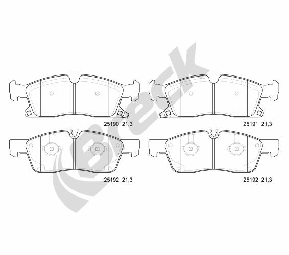Brake Pad Set, disc brake - 25190 00 551 00 BRECK