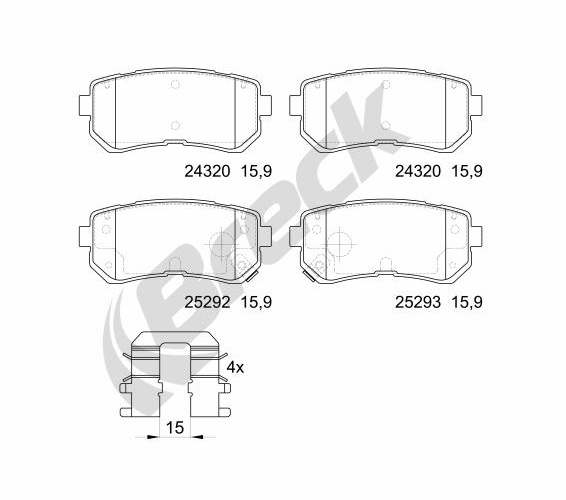Brake Pad Set, disc brake - 25292 00 702 00 BRECK