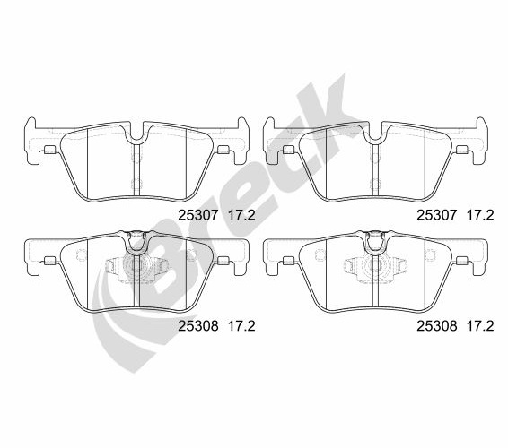 Brake Pad Set, disc brake - 25307 00 704 00 BRECK