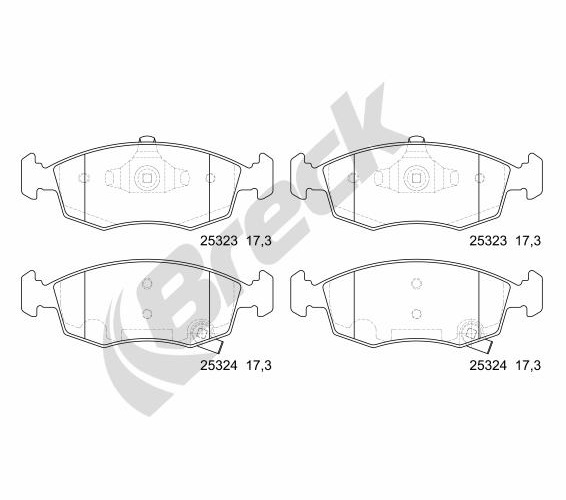 Brake Pad Set, disc brake - 25323 00 702 10 BRECK