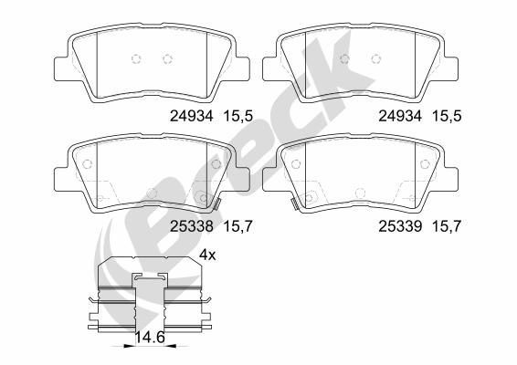 Brake Pad Set, disc brake - 25337 00 702 00 BRECK