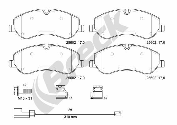 Brake Pad Set, disc brake - 25602 00 703 00 BRECK