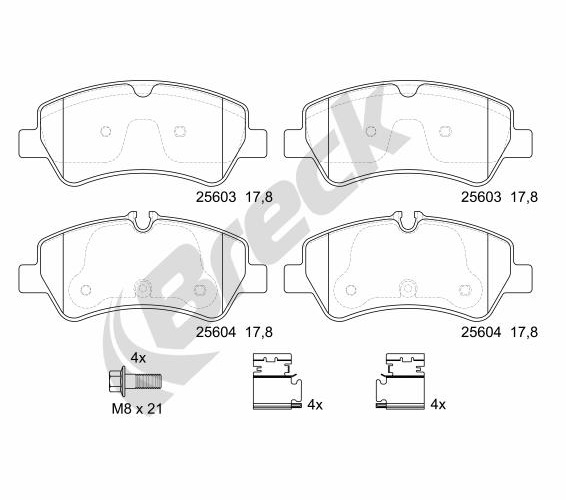 Brake Pad Set, disc brake - 25603 00 653 00 BRECK