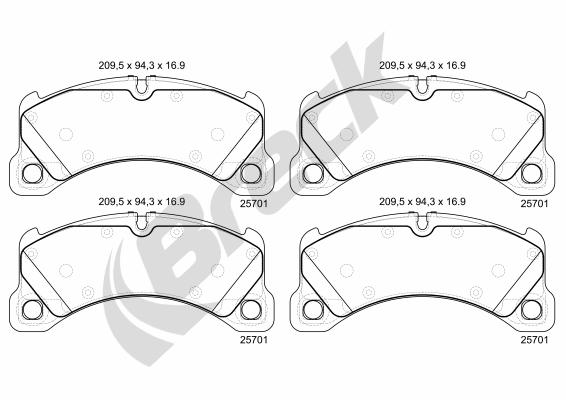 Brake Pad Set, disc brake - 25701 00 553 00 BRECK