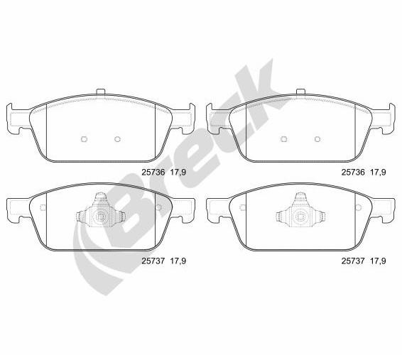 Brake Pad Set, disc brake - 25736 00 701 00 BRECK
