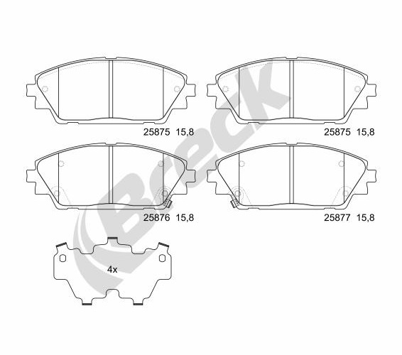 Brake Pad Set, disc brake - 25875 00 701 00 BRECK