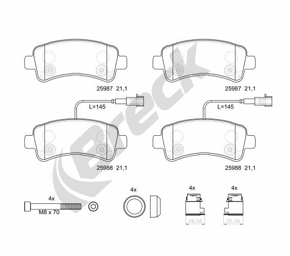 Brake Pad Set, disc brake - 25987 00 653 00 BRECK