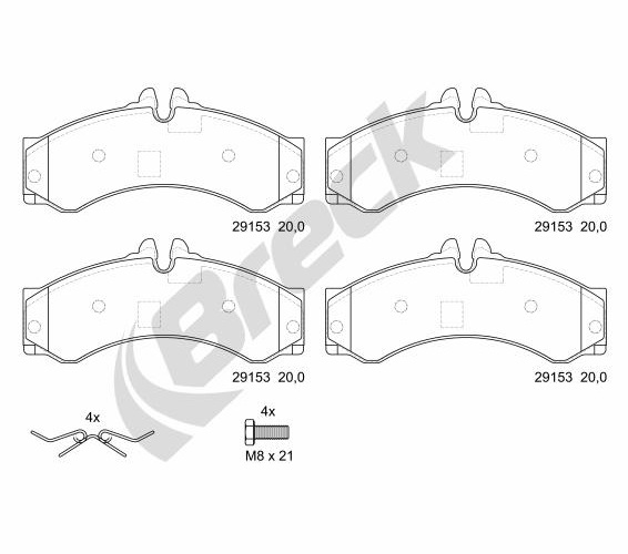 Brake Pad Set, disc brake - 29153 00 703 00 BRECK