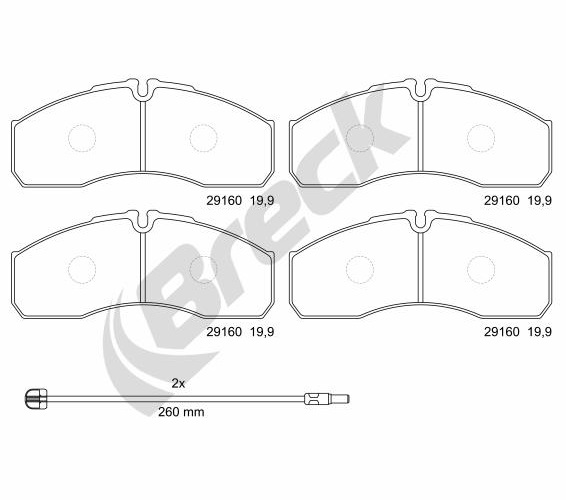 Brake Pad Set, disc brake - 29160 00 703 00 BRECK
