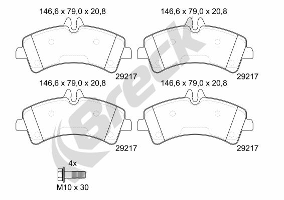 Brake Pad Set, disc brake - 29217 00 703 00 BRECK