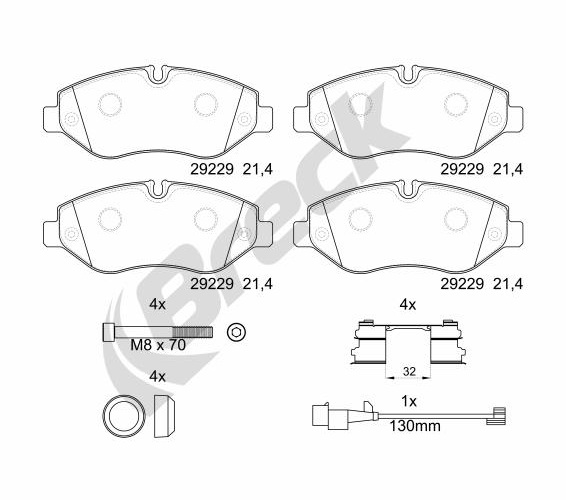 Brake Pad Set, disc brake - 29229 00 703 00 BRECK