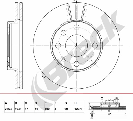 Brake Disc - BR 306 VA100 BRECK