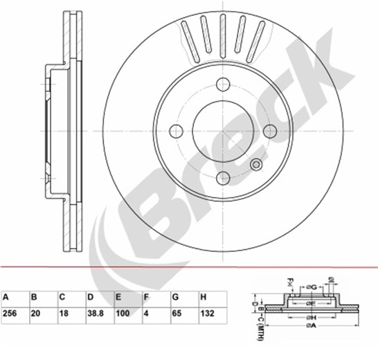 Brake Disc - BR 313 VA100 BRECK