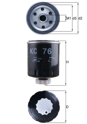 Fuel filter - KC 76 MAHLE