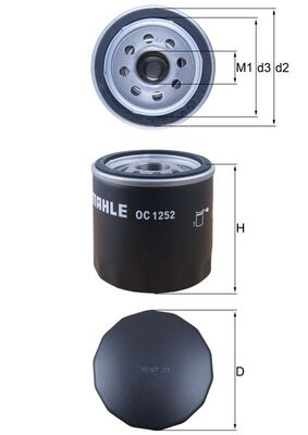 Oil Filter - OC 1252 MAHLE