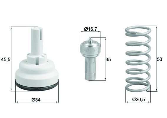 Termostato, Refrigerante - TX 182 105D MAHLE