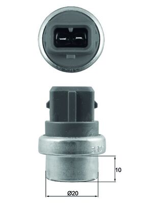 Sensor, coolant temperature - TSE 23 MAHLE