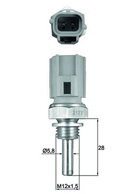 Sensor, coolant temperature - TSE 27 MAHLE