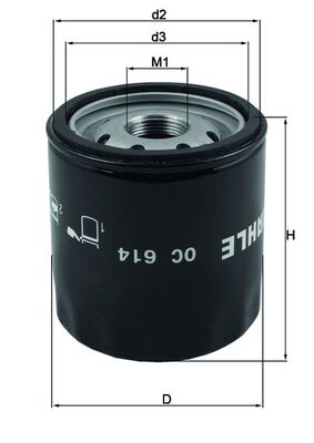 Oil Filter - OC 614 MAHLE