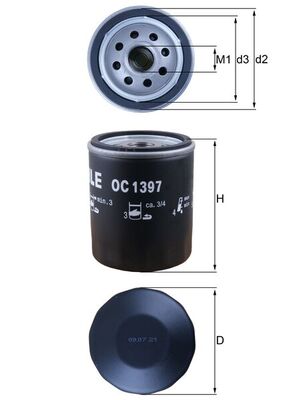 alyvos filtras - OC 1397 MAHLE