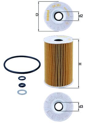 Filtro olio - OX 351D MAHLE