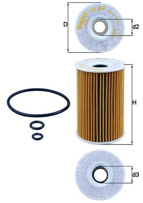 Filtro olio - OX 388D MAHLE