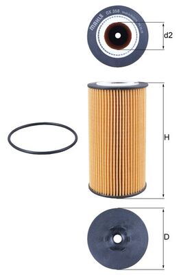 Filtro olio - OX 358D MAHLE