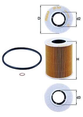 Filtro olio - OX 369D MAHLE