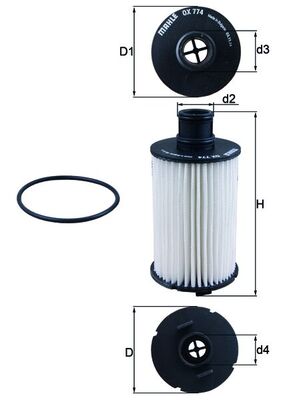 Oil Filter - OX 774D MAHLE